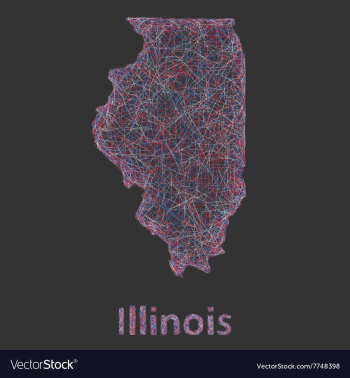 Illinois line art map vector image Illinois line art map vector image