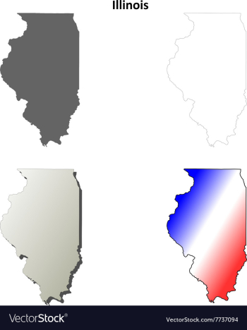 Illinois outline map set vector image Illinois outline map set vector image