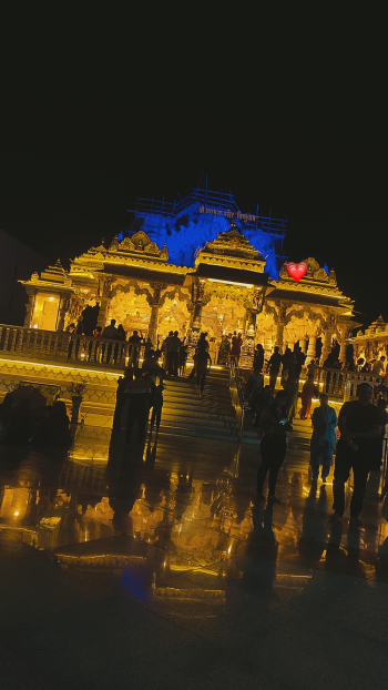 Illuminated Temple at Night