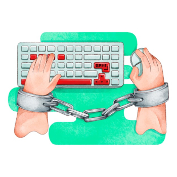 Illustrated addiction for online gaming Free Vector Illustrated addiction for online gaming Free Vector