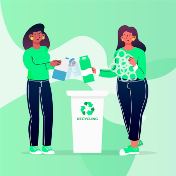 Illustrated people recycling correctly Free Vector Illustrated people recycling correctly Free Vector