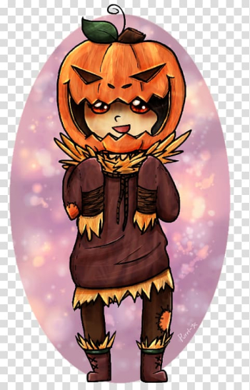 Illustration Cartoon Pumpkin Legendary creature, scarecrow costume transparent background PNG clipart