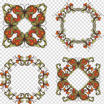 Illustration, Complicated national wind pattern abstract flowers transparent background PNG clipart