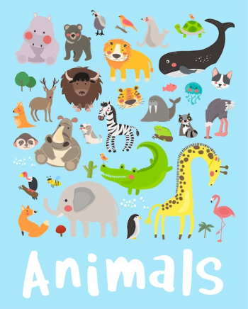 Illustration drawing style set of wildlife Illustration drawing style set of wildlife