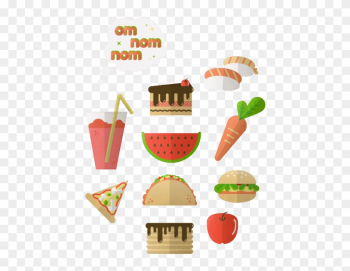 Illustration Food Icon Omnomnom Sticker Petpoc - Food Illustration Food Icon Omnomnom Sticker Petpoc - Food