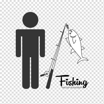 Illustration Icon, People silhouettes and fishing rod transparent background PNG clipart