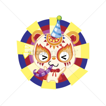 Illustration of a cartoon character partying
