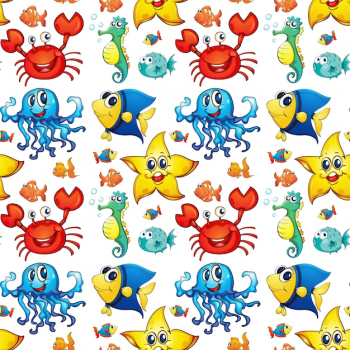 Illustration of a seamless sea animals Illustration of a seamless sea animals
