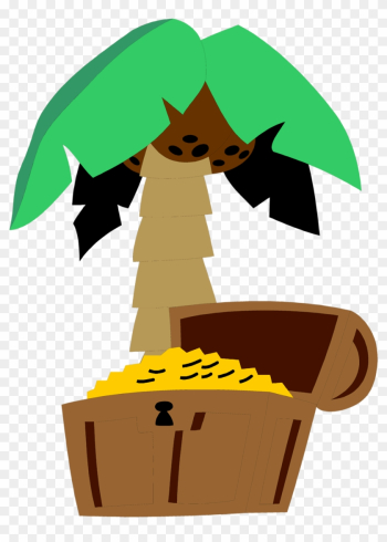 Illustration Of A Treasure Chest And A Palm Tree - Treasure Chest And Palm Tree Illustration Of A Treasure Chest And A Palm Tree - Treasure Chest And Palm Tree