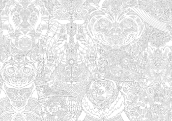 Illustration of animal adult coloring page Illustration of animal adult coloring page