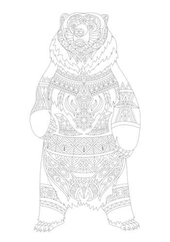 Illustration of animal adult coloring page Illustration of animal adult coloring page