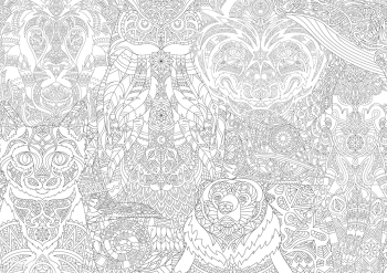 Illustration of animal adult coloring page | Free stock vector - 377188 Illustration of animal adult coloring page | Free stock vector - 377188
