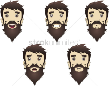 Illustration of facial expressions of a man