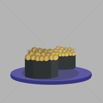 Illustration of fish roe sushi Illustration of fish roe sushi