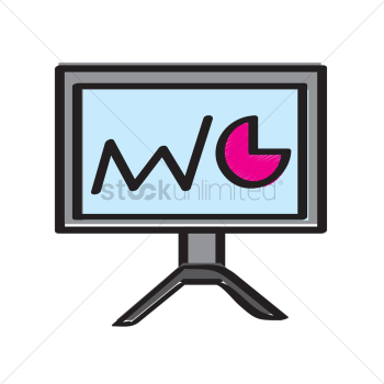 Illustration of graph on screen Illustration of graph on screen