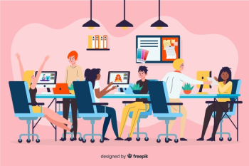 Illustration of people working together Free Vector Illustration of people working together Free Vector