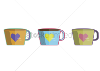 Illustration of three cups Illustration of three cups