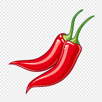 illustration of two red chili peppers, Serrano pepper Bird's eye chili Cayenne pepper Tabasco pepper Chili pepper, Red chili pepper vegetables, natural Foods, food, fruit png