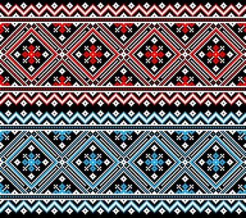 illustration of Ukrainian folk seamless pattern ornament