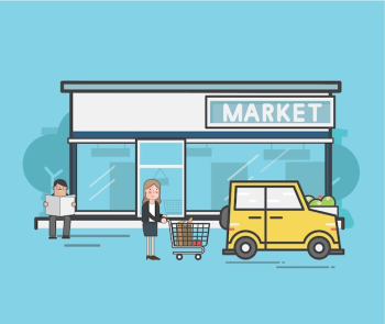 Illustration set of supermarket Illustration set of supermarket
