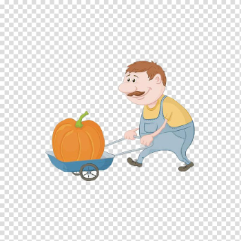Illustration , Uncle rural transport large pumpkin transparent background PNG clipart