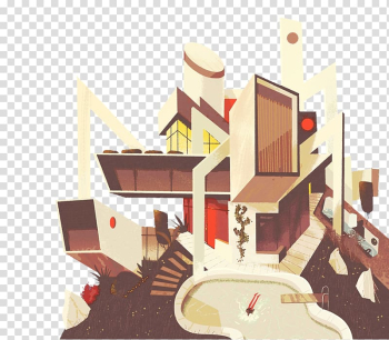 Illustrator Drawing Architecture Illustration, Abstract Creative Building transparent background PNG clipart