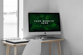 iMac in Room PSD Mockup your website here 