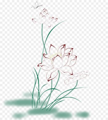 Image Clip art Line art Drawing Design - lotus 