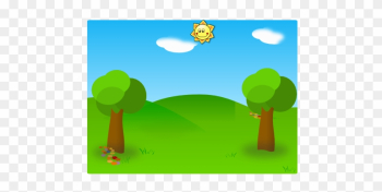 Image Result For Cartoon Trees Up A Hill - Green Nature Clipart Png