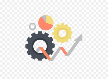 Implementation Icon - Vector gears and arrow Implementation Icon - Vector gears and arrow