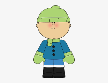 In A Green Scarf Cap Gloves Blue Winter Coat And Snow - Winter Boy ...