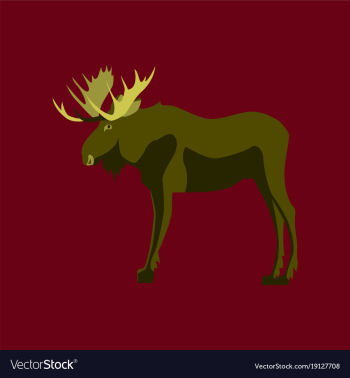 In flat style elk vector image