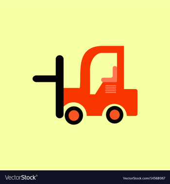 In flat style forklift truck vector image In flat style forklift truck vector image