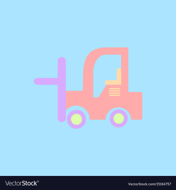 In flat style forklift truck vector image In flat style forklift truck vector image