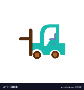 In flat style forklift truck vector image In flat style forklift truck vector image