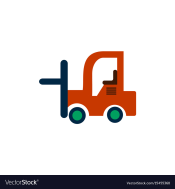 In flat style forklift truck vector image In flat style forklift truck vector image