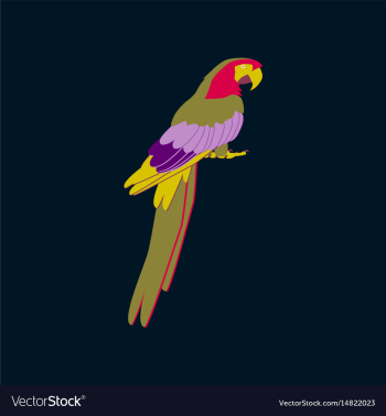 In flat style of parrot vector image In flat style of parrot vector image