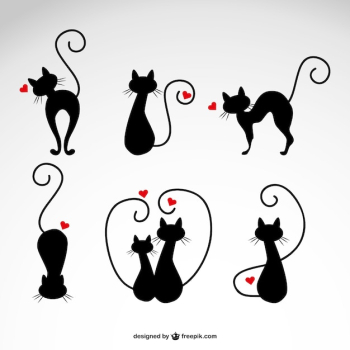 In love cats silhouettes In love cats silhouettes