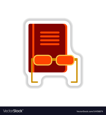 In paper sticker style book vector image In paper sticker style book vector image