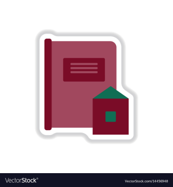 In paper sticker style book vector image In paper sticker style book vector image