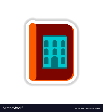 In paper sticker style book vector image In paper sticker style book vector image
