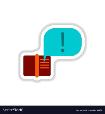 In paper sticker style book vector image In paper sticker style book vector image