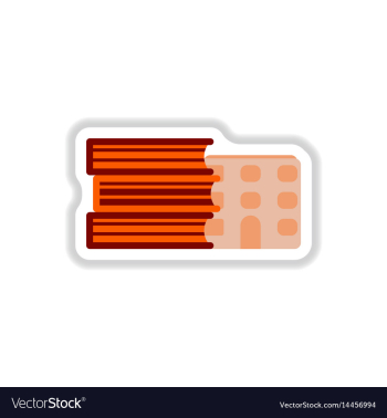 In paper sticker style book vector image In paper sticker style book vector image