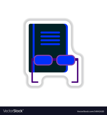 In paper sticker style book vector image In paper sticker style book vector image