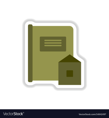 In paper sticker style book vector image In paper sticker style book vector image