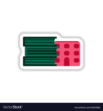 In paper sticker style book vector image In paper sticker style book vector image