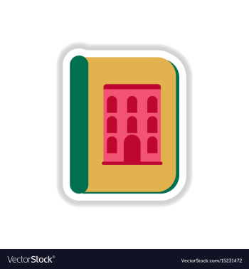 In paper sticker style book vector image In paper sticker style book vector image