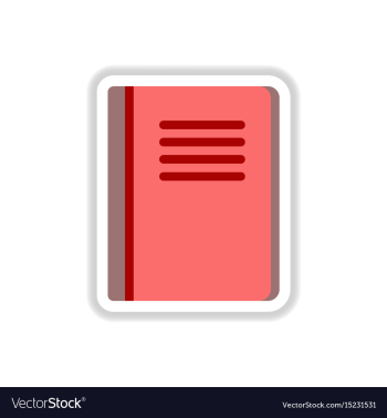 In paper sticker style book vector image In paper sticker style book vector image