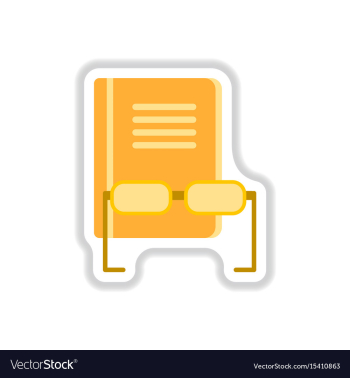 In paper sticker style book vector image In paper sticker style book vector image