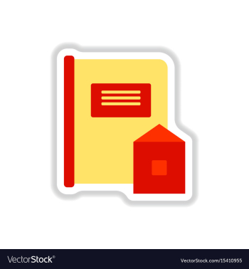 In paper sticker style book vector image In paper sticker style book vector image